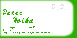 peter holka business card