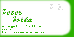 peter holka business card